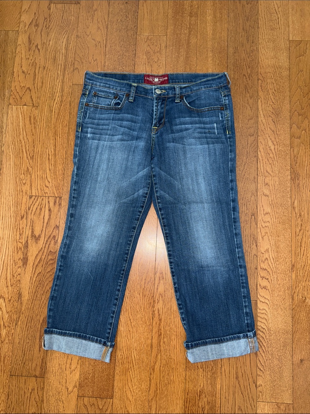 Lucky Brand Medium Wash Cropped Cuffed Jeans